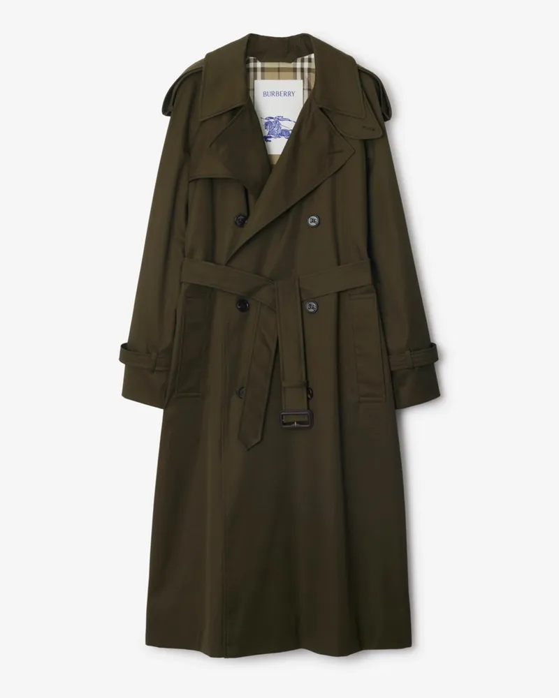 Burberry Langer Trenchcoat „Castleford“ , Size Green-grün