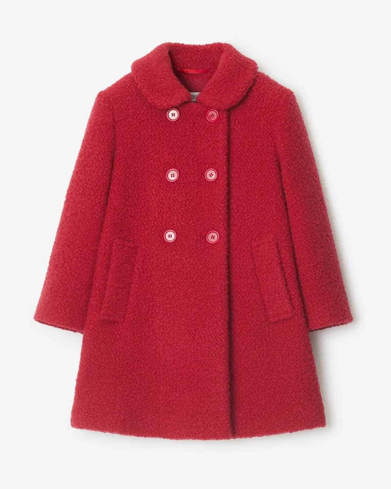 Burberry Bouclé-Mantel , Size Mohnrot