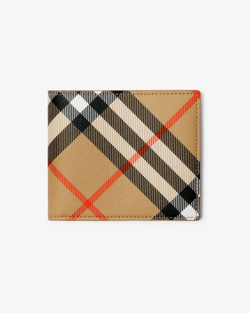 Burberry Faltbrieftasche in Check Sand-beige
