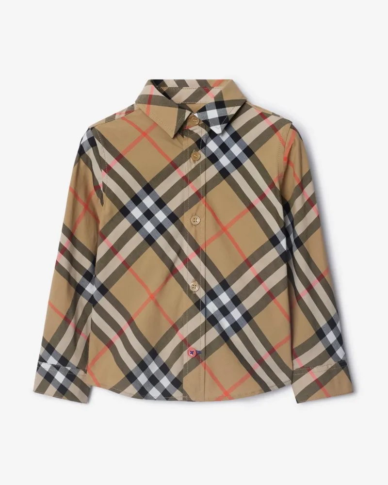 Burberry Baumwollhemd in Check Sand
