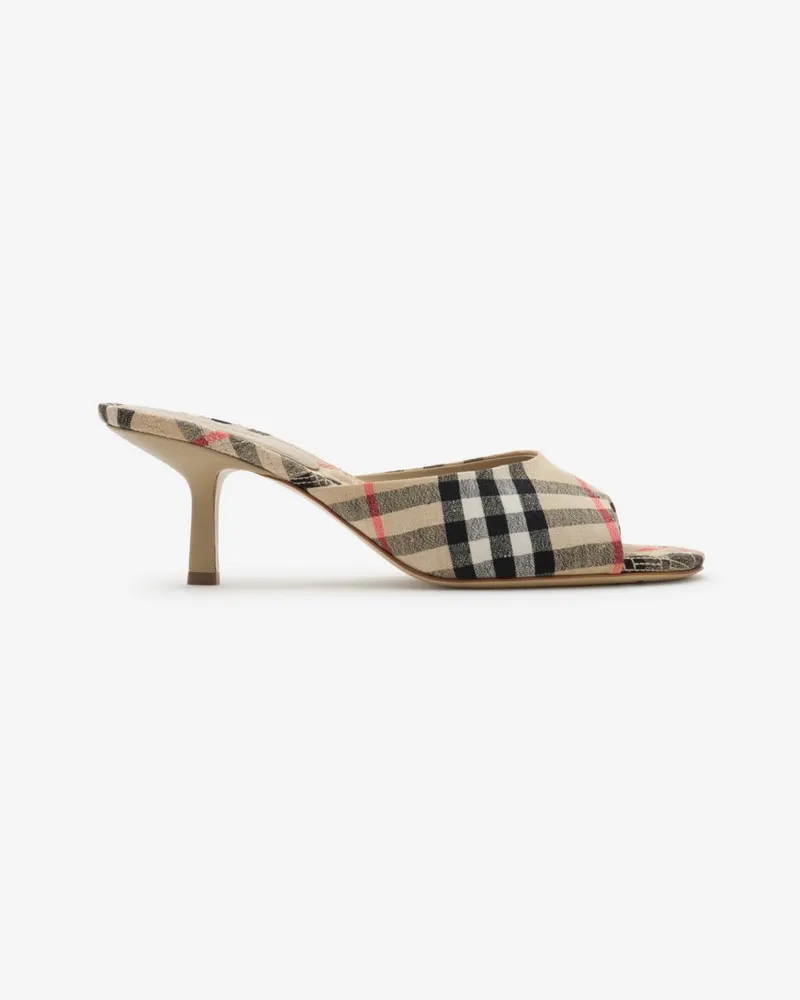 Burberry Sandalen „Mews“ in Check mit niedrigem Absatz , Size Sand