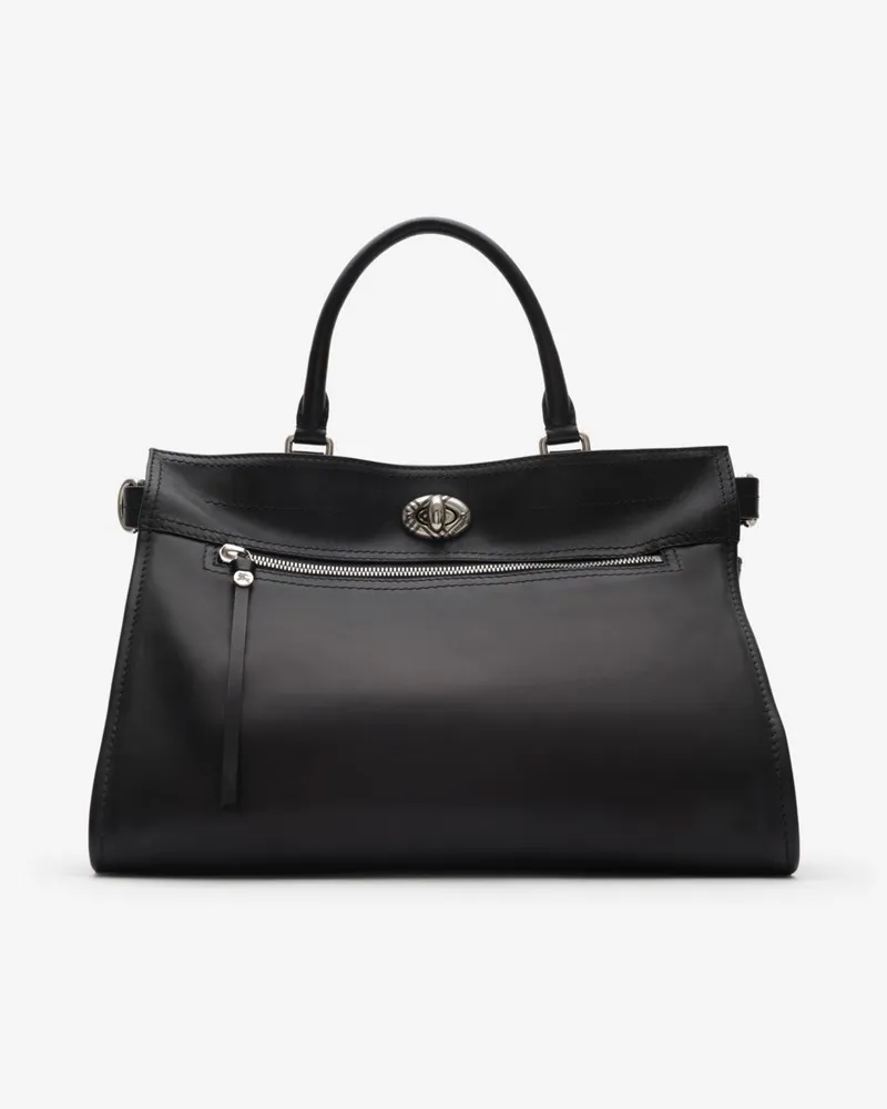 Burberry Mittelgroße Henkeltasche „Hampstead Schwarz