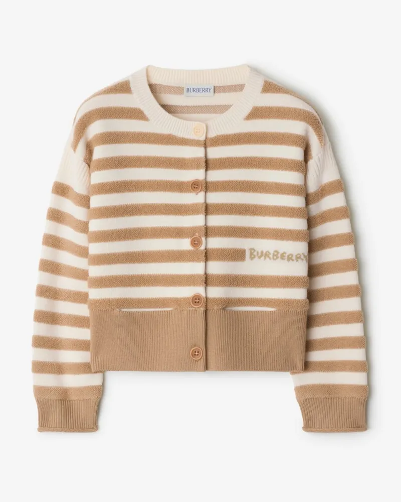 Burberry Wollcardigan mit Streifenmuster Sand