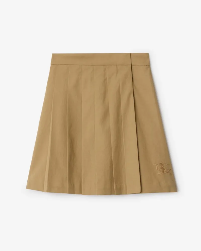 Burberry Baumwollmisch-Rock mit Falten Sand