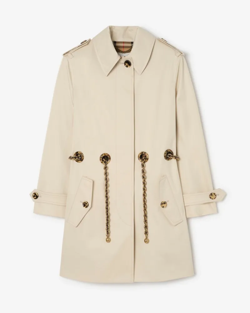 Burberry Kurzer Car Coat „Stonehaven“ aus Gabardine , Size Clam-beige