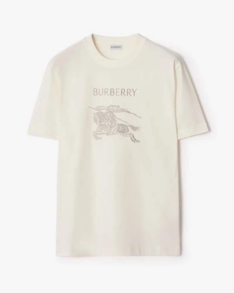 Burberry Baumwoll-T-Shirt mit EKD-Motiv Chalk-weiß