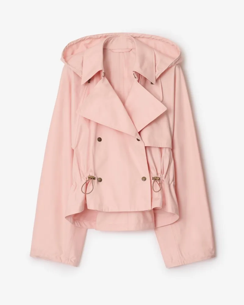 Burberry Trenchjacke aus Tropengabardine mit Kapuze , Size Flora-rosa