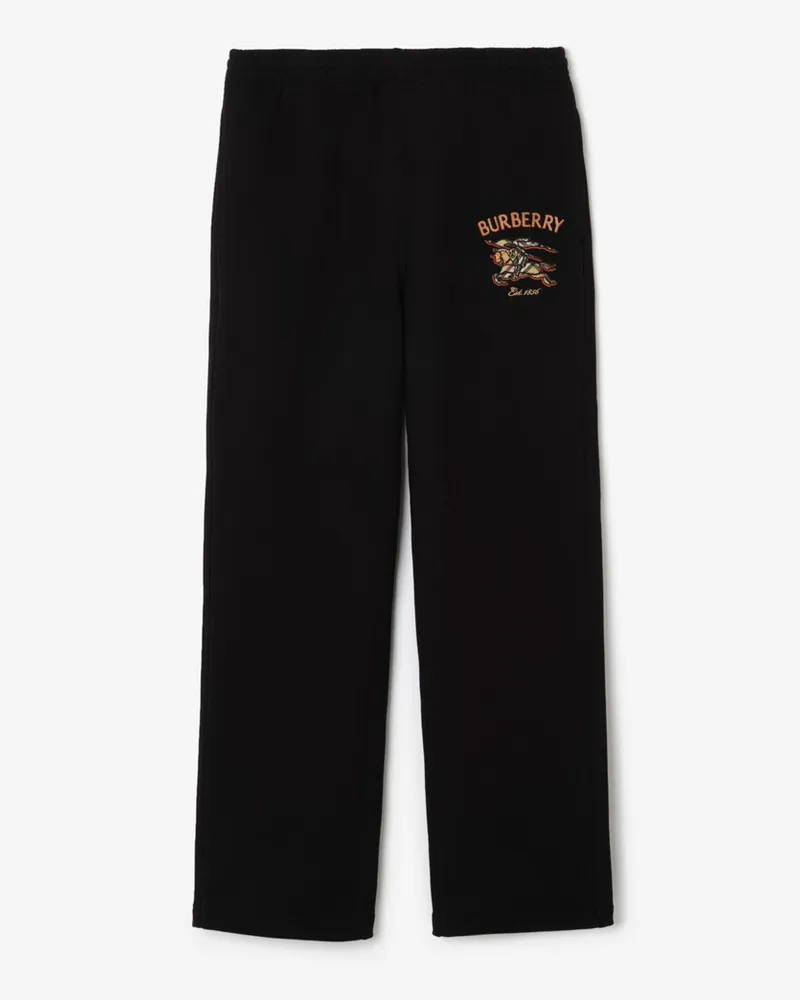 Burberry Baumwoll-Trainingshose mit Knight in Check , Size Schwarz