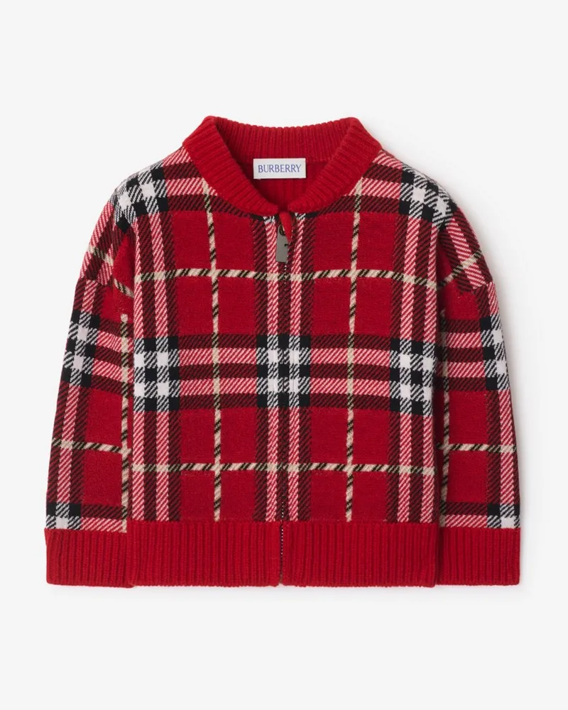 Burberry Woll-Bomberjacke in Check Poppy