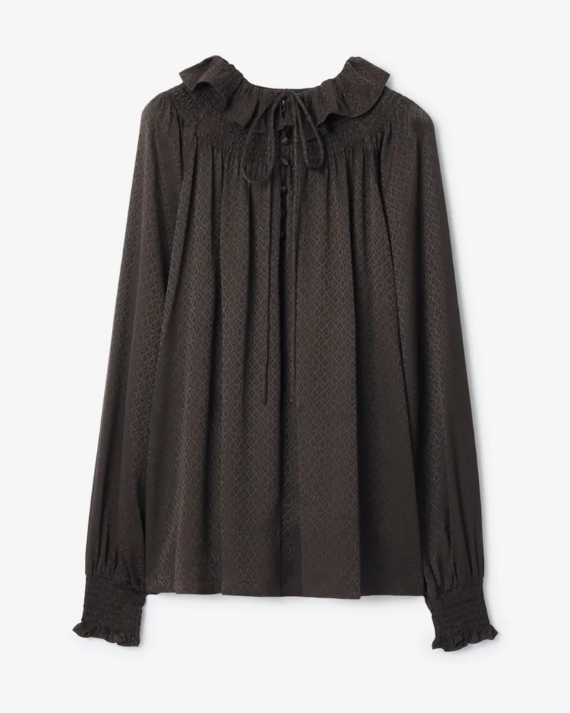 Burberry Seidenbluse mit geometrischem Muster Hawk-braun