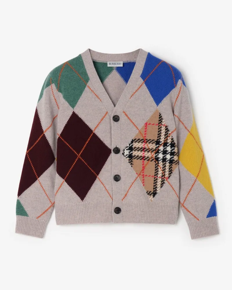 Burberry Wollcardigan im Argyle-Design , Size Light