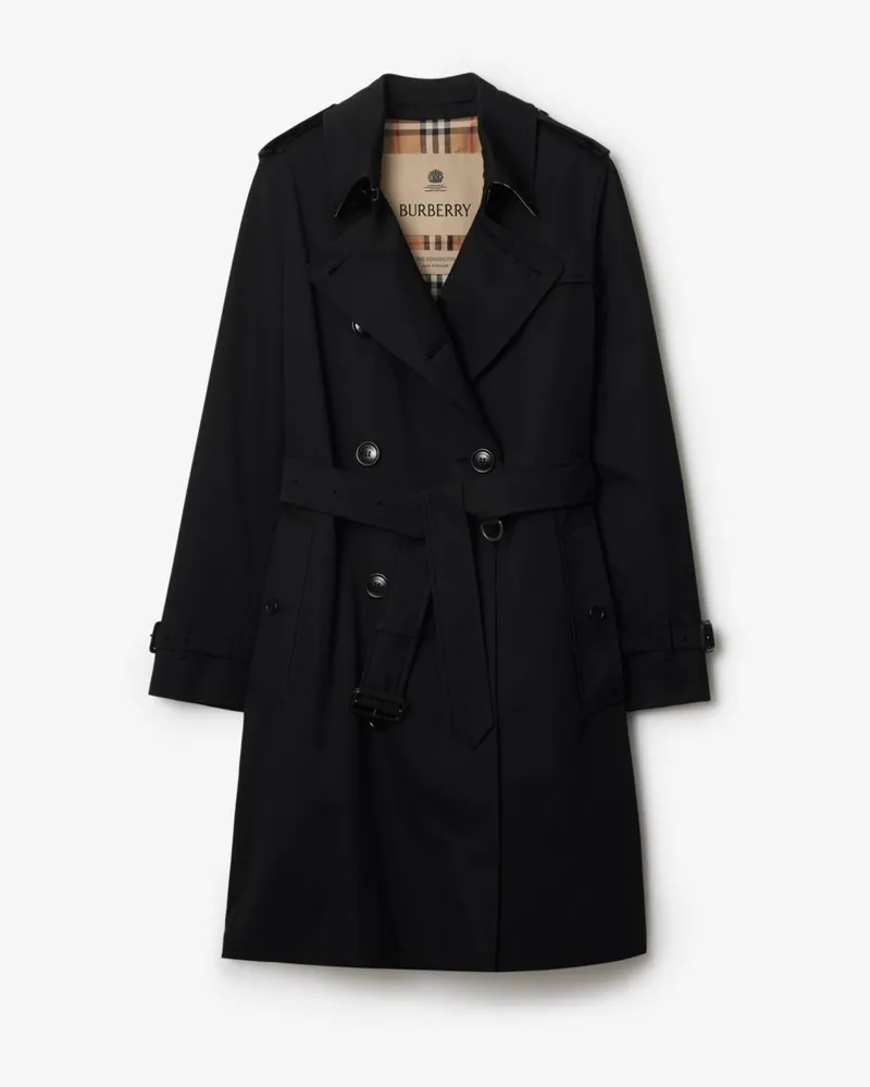 Burberry Mittellanger Heritage-Trenchcoat „Kensington“ , Size Black