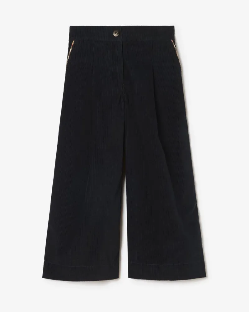 Burberry Cordhose mit Check-Besatz , Size Navy