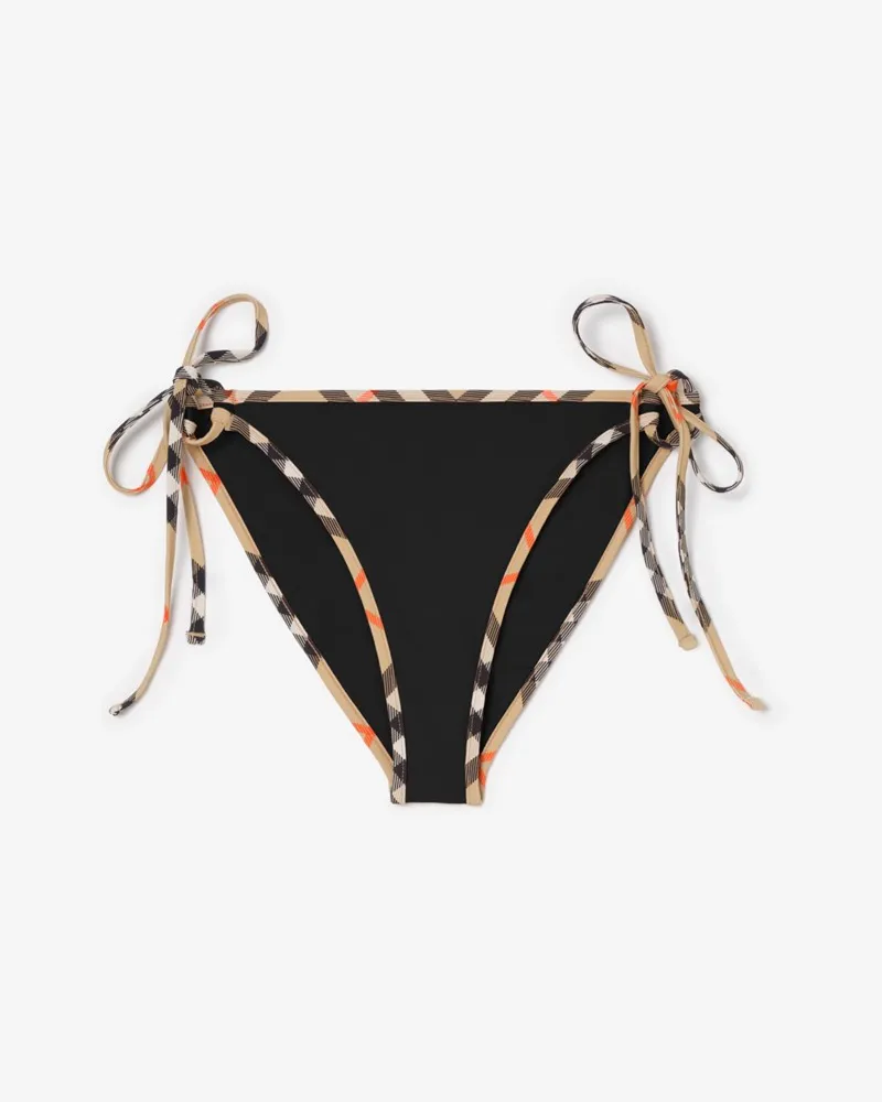 Burberry Bikinihose mit Check-Besatz , Size Black