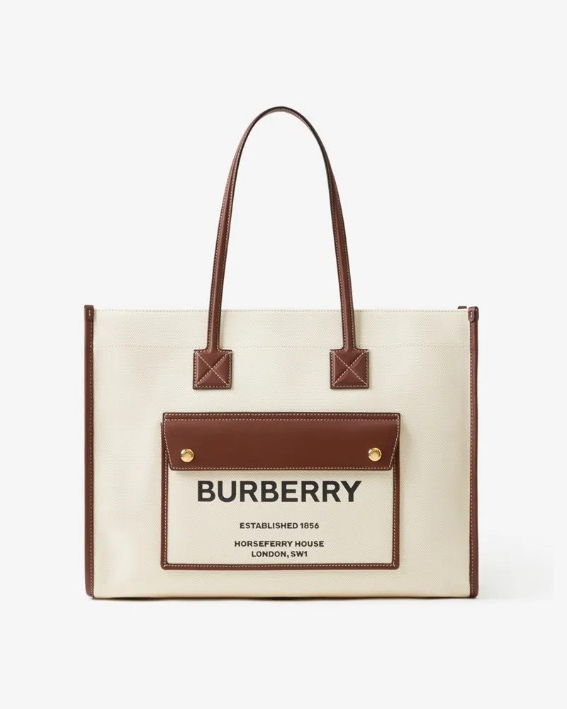 Burberry Kleine Henkeltasche „Freya Naturfarben
