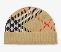 Kaschmirmisch-Beanie in Check