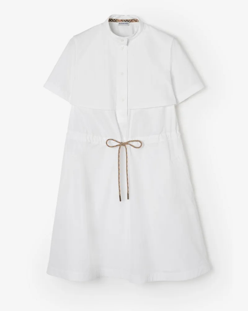 Burberry Baumwollpopelin-Kleid , Size Optic-weiß