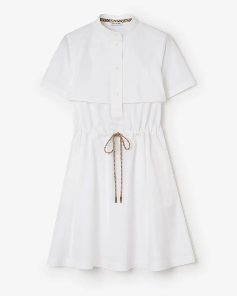 Burberry Baumwollpopelin-Kleid , Size Optic-weiß
