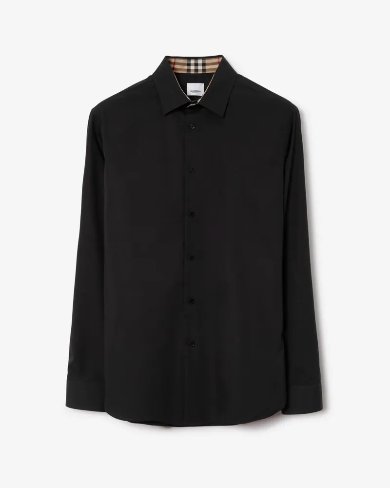 Burberry Stretchbaumwollhemd Schwarz