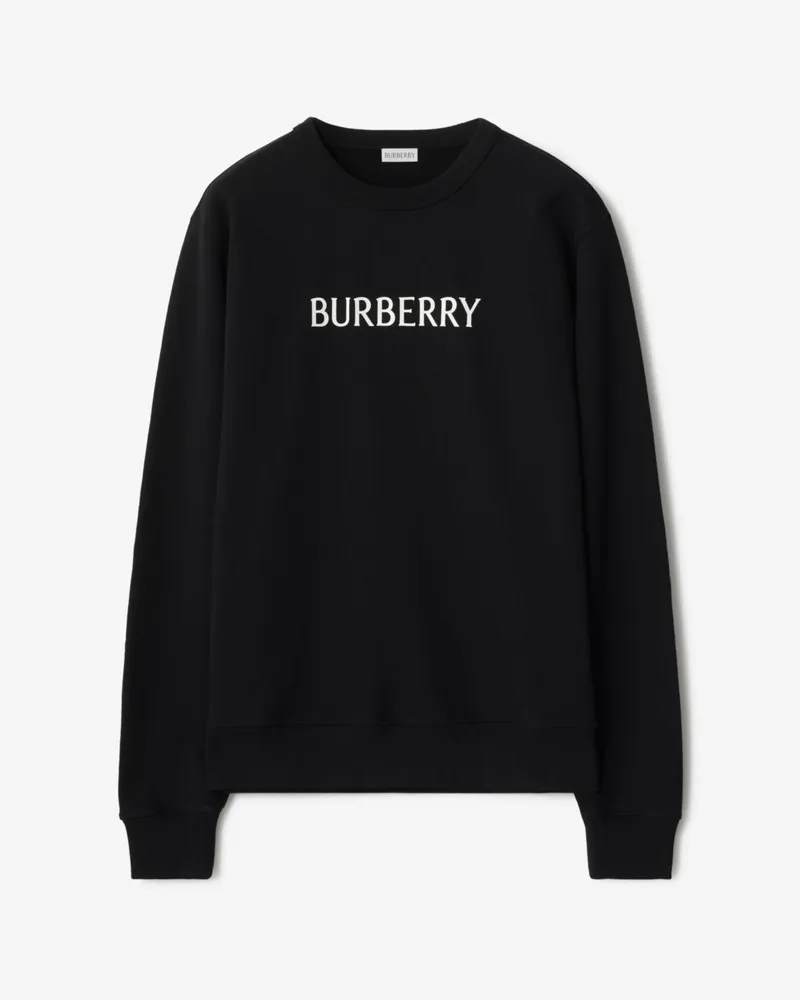 Burberry Baumwollsweatshirt mit Logo Schwarz