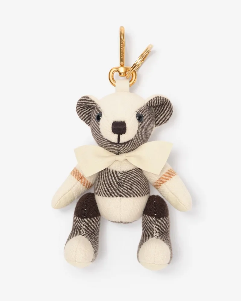 Burberry Thomas Teddybär-Anhänger Pebble-grau