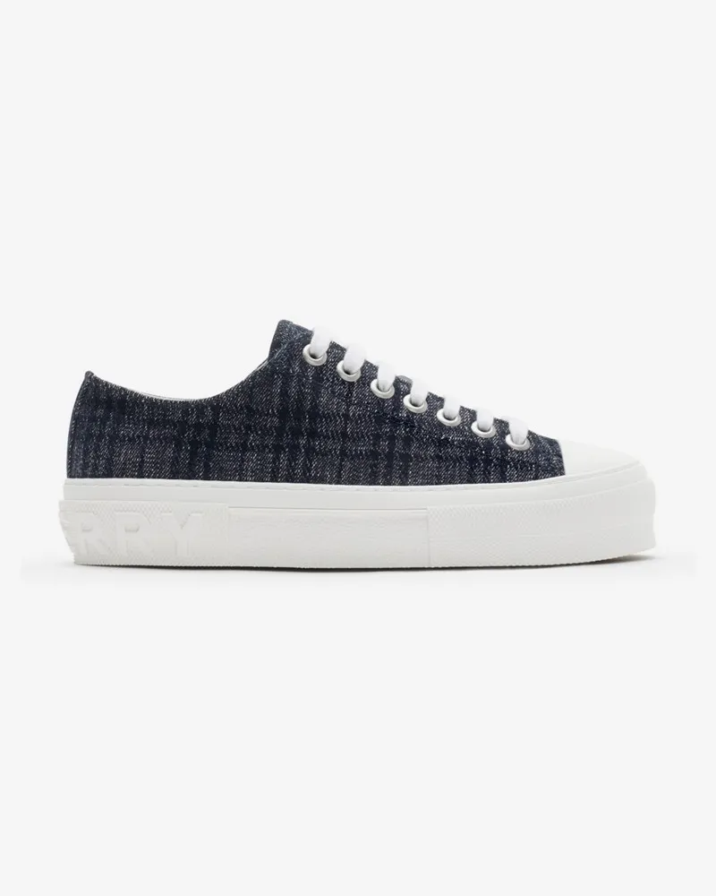 Burberry Denim-Sneaker mit Karomuster Navy