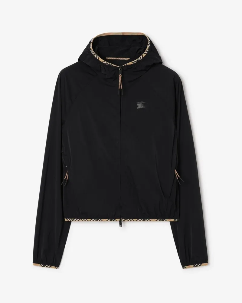 Burberry Stretchnylon-Kapuzenjacke , Size Schwarz