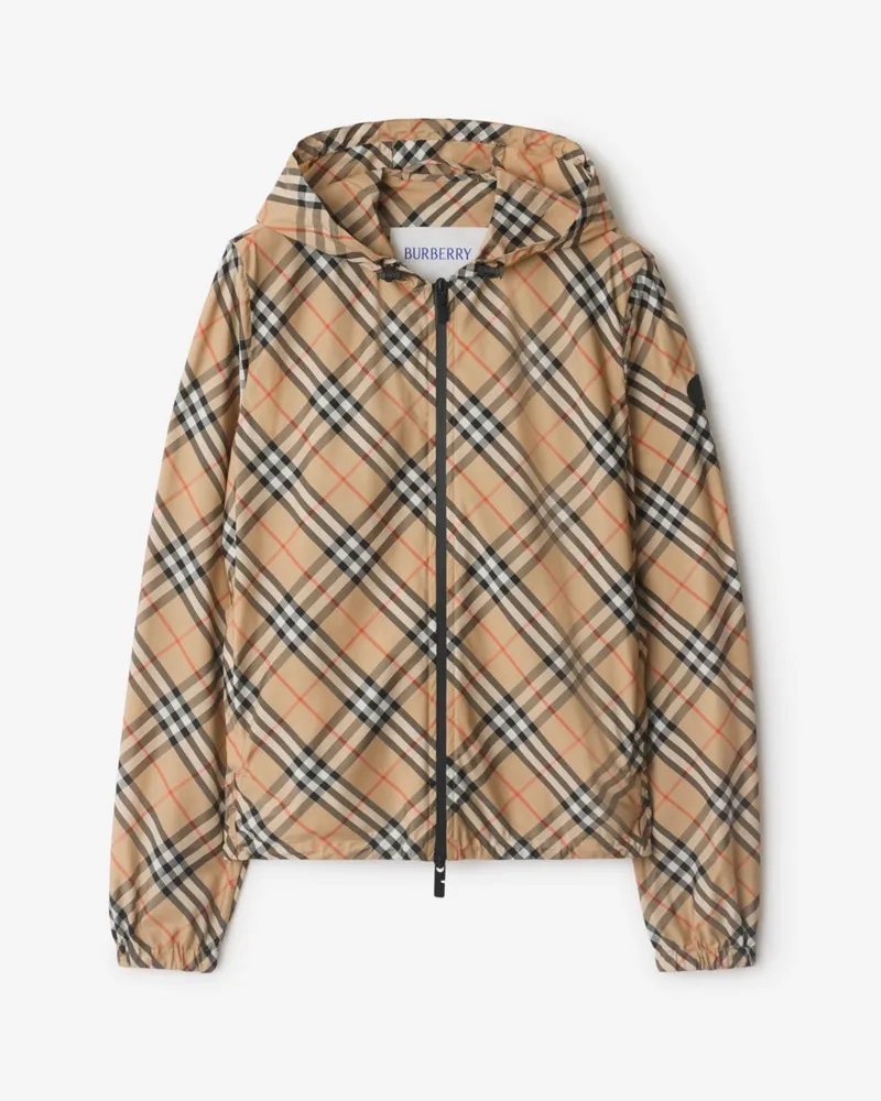 Burberry Kapuzenjacke „Salcombe“ in Check Sand-beige