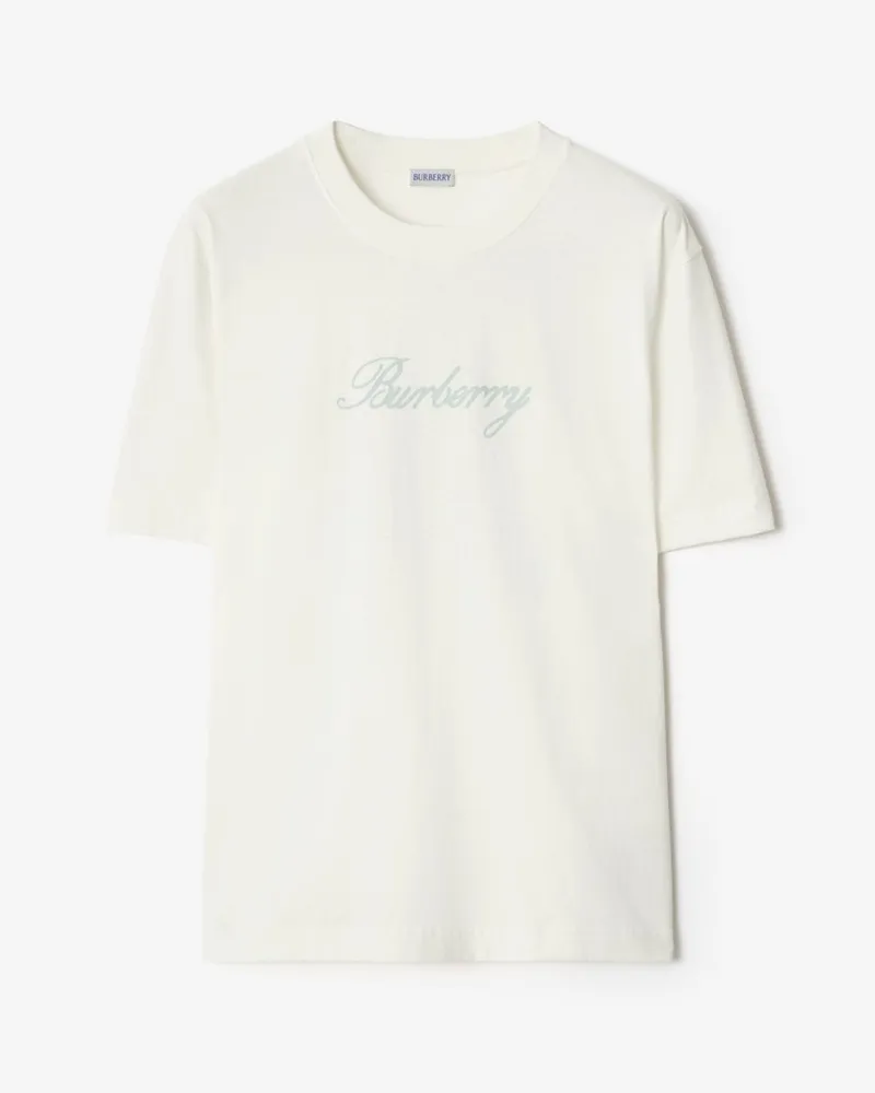 Burberry Baumwoll-T-Shirt „Rain or Shine Chalk-weiß