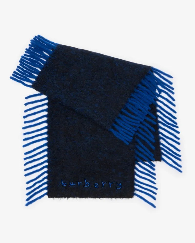 Burberry Schal „Happy“ aus Alpakawollmischung Firth-blau