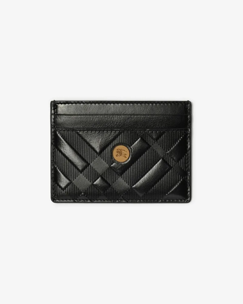 Burberry Kartenetui mit geprägtem Karomuster Schwarz