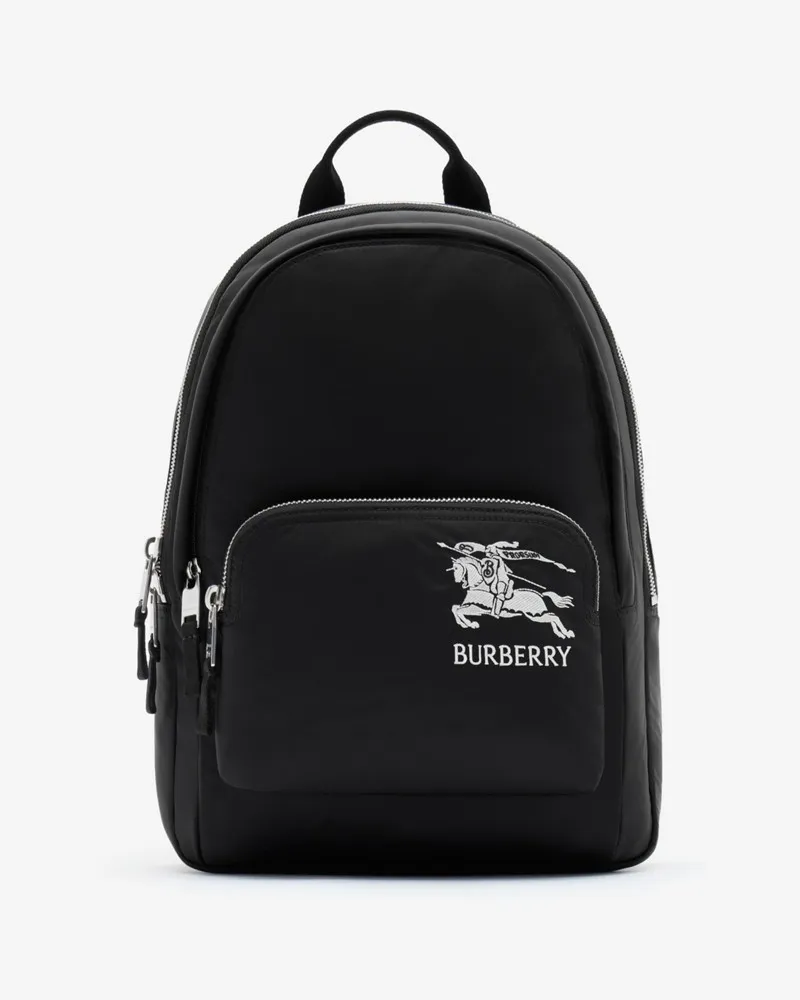 Burberry Rucksack mit Knight-Logo und Reißverschluss Black