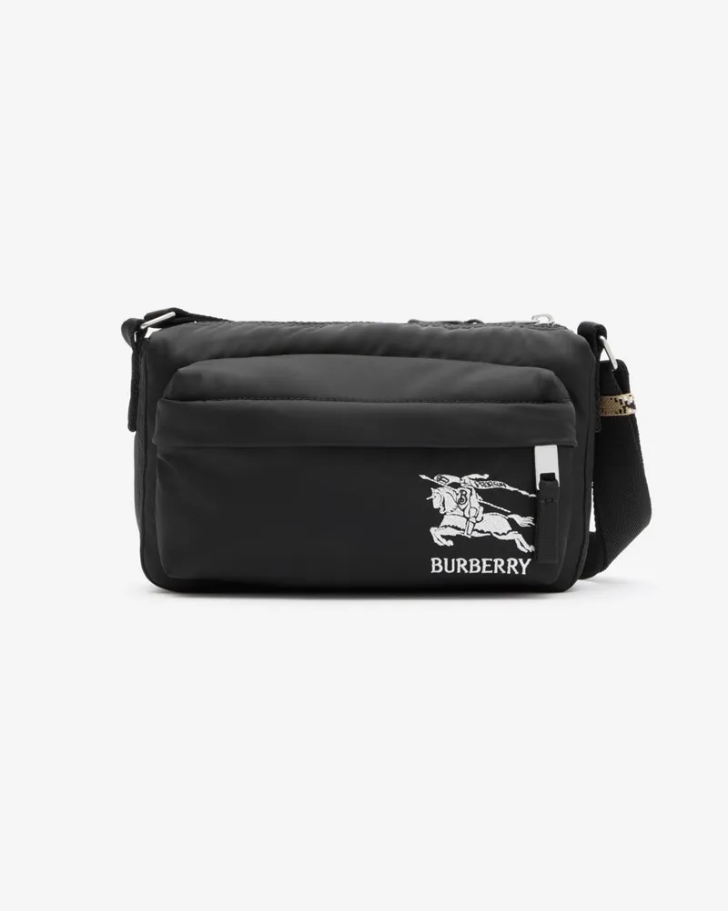 Burberry Crossbody-Tasche im Kleinformat mit Knight-Logo Black