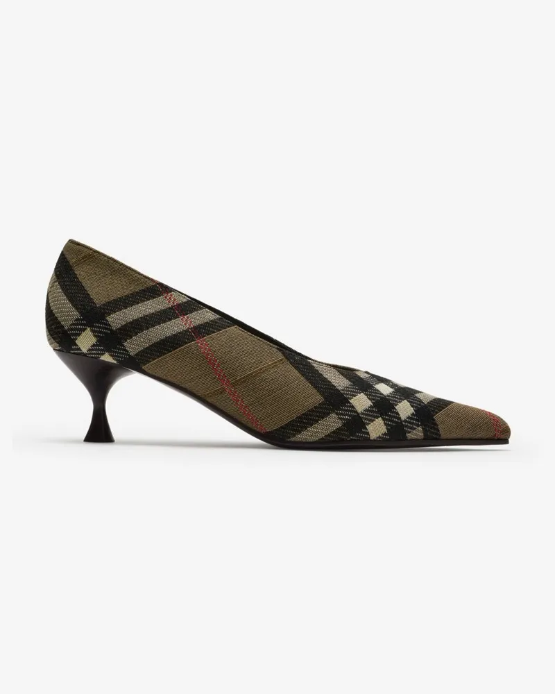 Burberry Pumps „Cameo“ in Check mit niedrigem Absatz Brush-braun