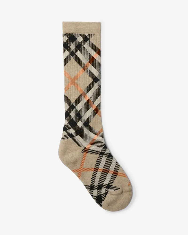 Burberry Baumwollmisch-Socken in Check Sand