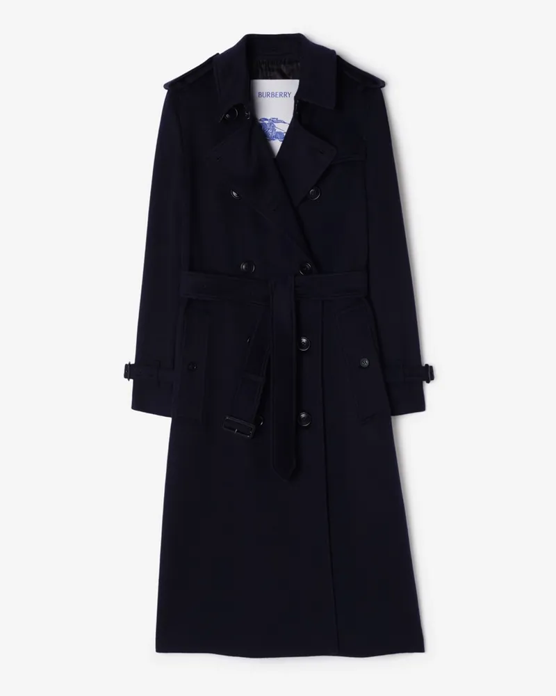 Burberry Langer Kaschmir-Trenchcoat „Kensington“ , Size Navy