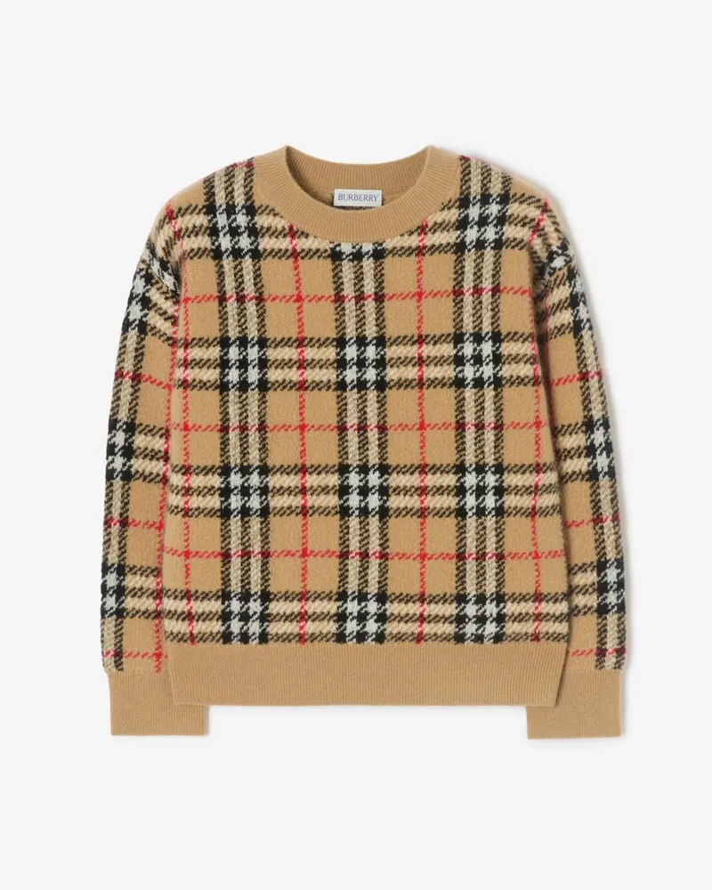 Burberry Woll-Kaschmir-Pullover in Check , Size Archive