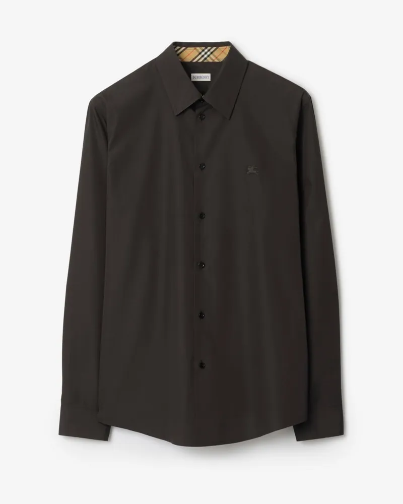 Burberry Klassisches Hemd aus Baumwollpopelin Bark-braun
