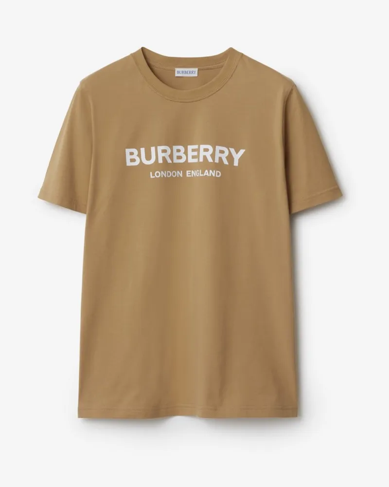 Burberry Baumwoll-T-Shirt mit Logo , Size Vintage-beige