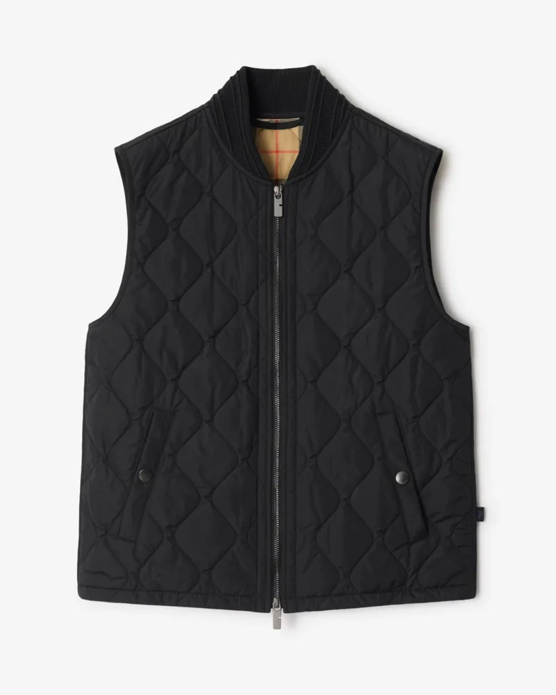 Burberry Nylonsteppweste Schwarz
