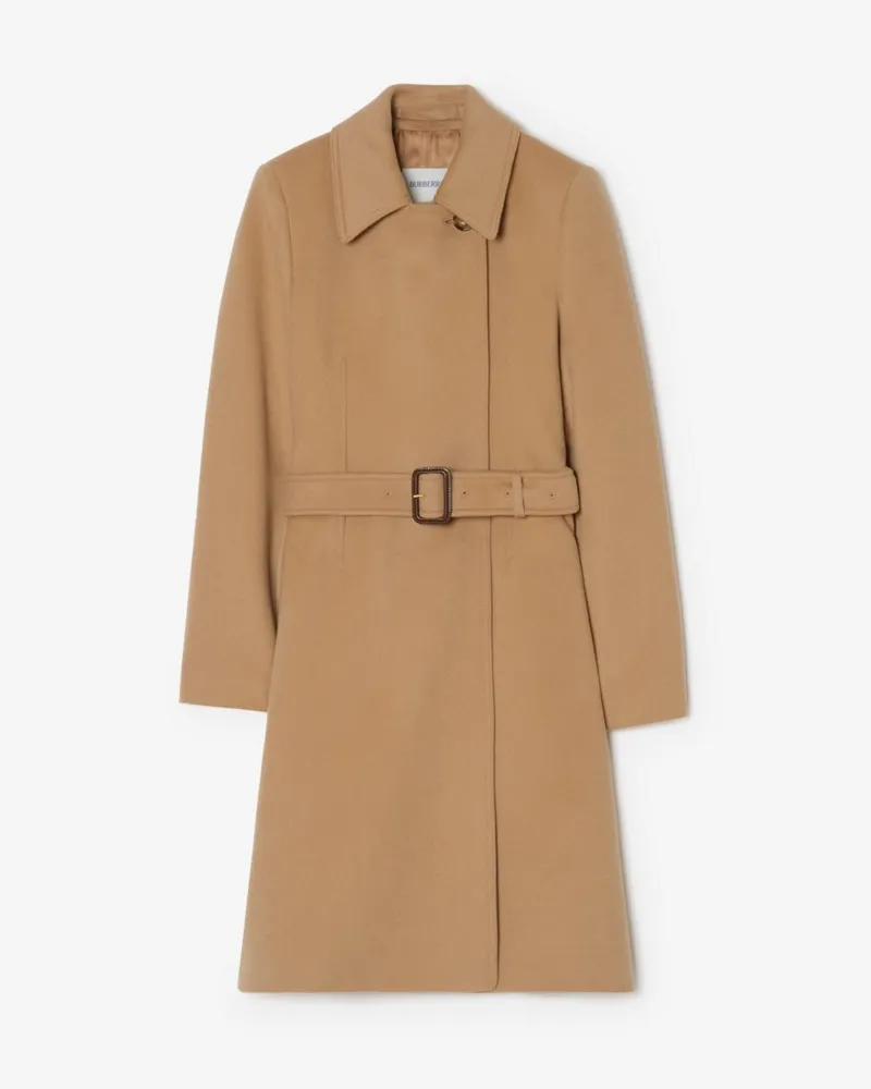 Burberry Eleganter Mantel aus Wolle und Kaschmir , Size Camel-braun