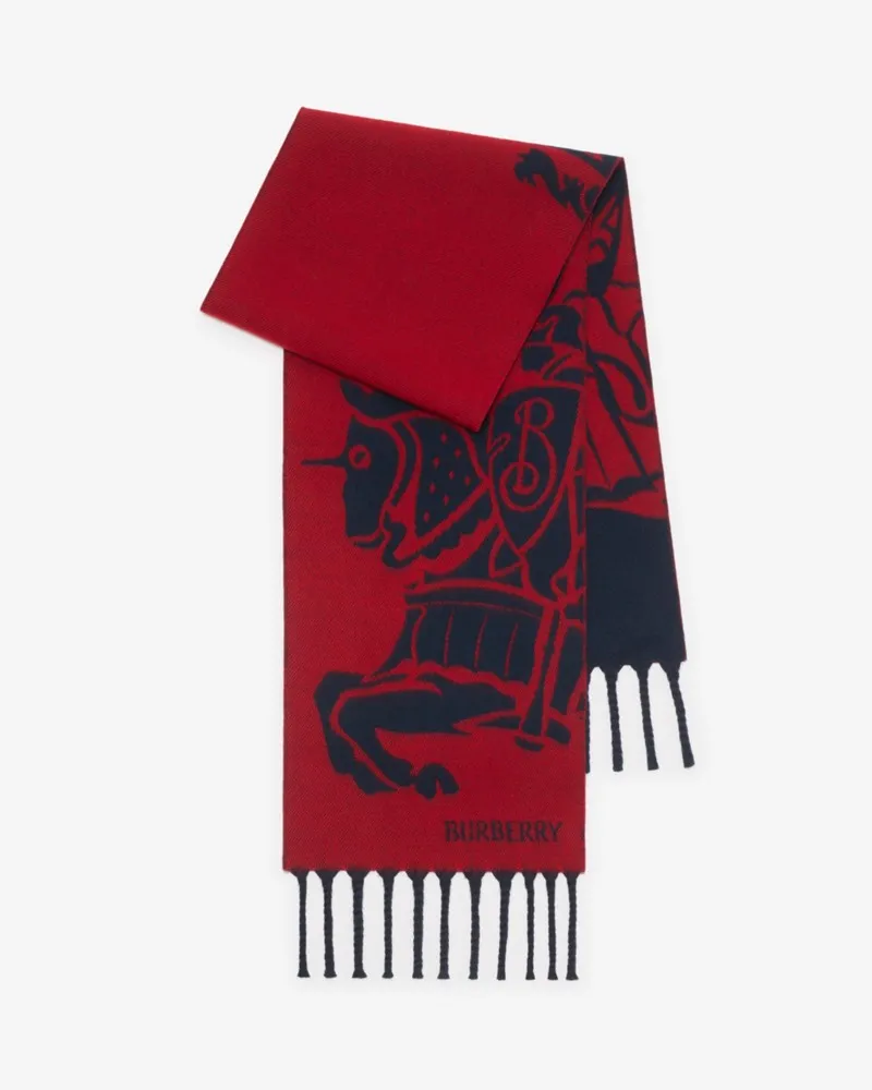 Burberry Wendbarer Wollschal mit EKD-Motiv Marineblau
