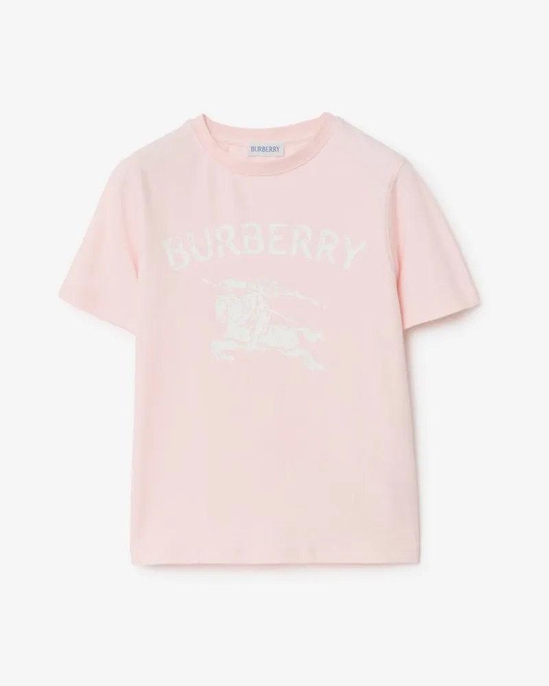 Burberry Stretchbaumwoll-T-Shirt mit EKD-Motiv , Size Ice-rosa