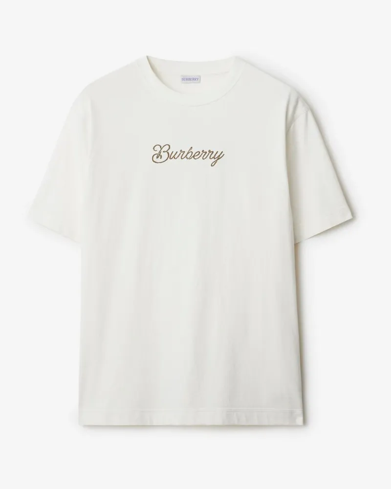 Burberry Baumwoll-T-Shirt mit Surfer-Rittermotiv Chalk