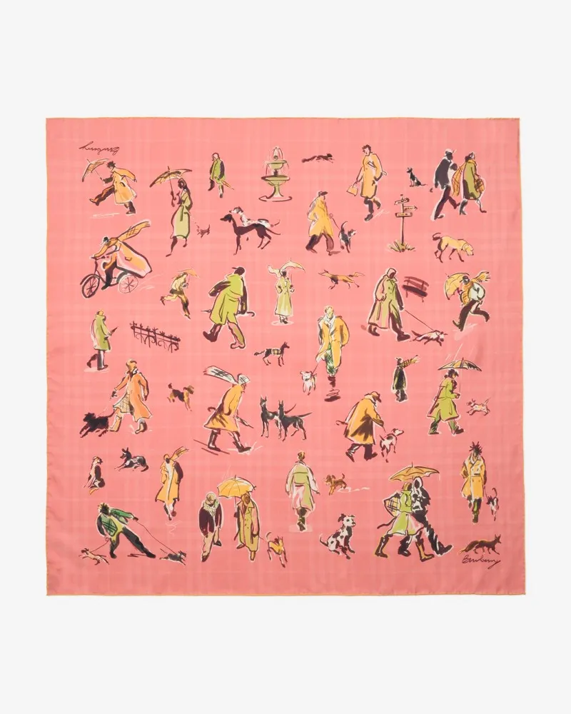 Burberry Seidenschal mit Hundemotiven Confetti