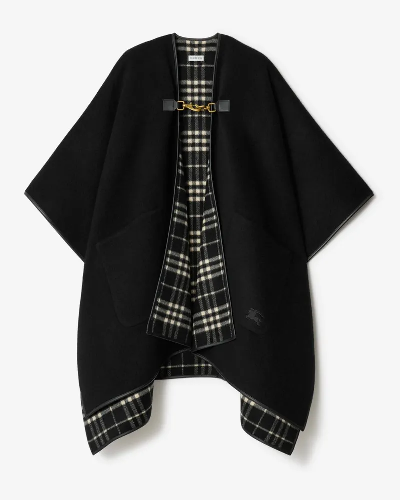 Burberry Kaschmir-Cape mit Check Schwarz