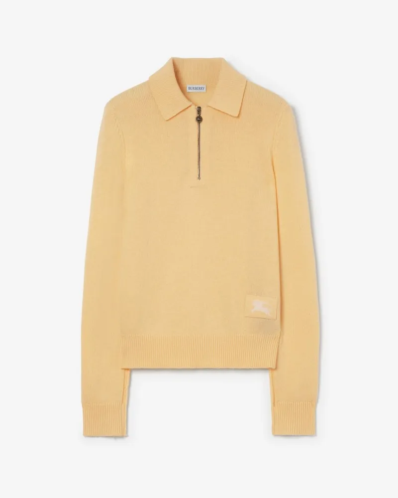Burberry Langärmeliges Kaschmir-Poloshirt Daffodil