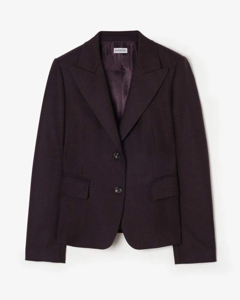 Burberry Wolljackett im Karomuster , Size Dunkles