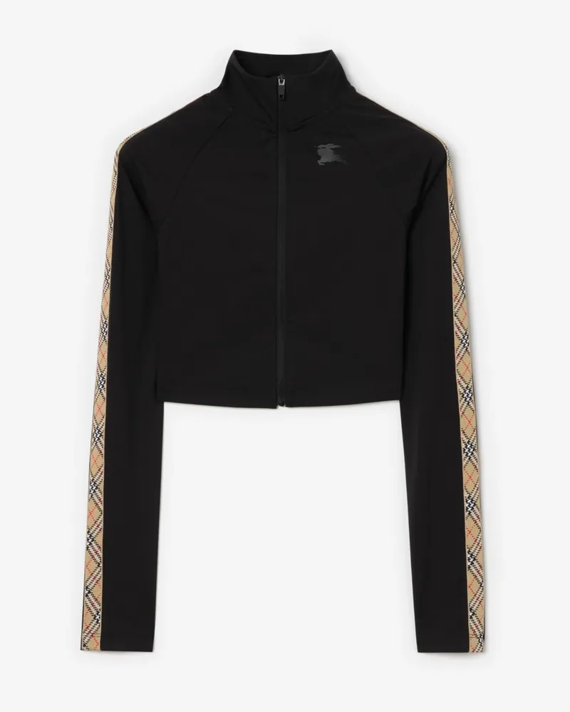 Burberry Cropped-Trainingsjacke aus Stretchnylon Black