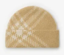 Mohair-Woll-Beanie mit Karomuster